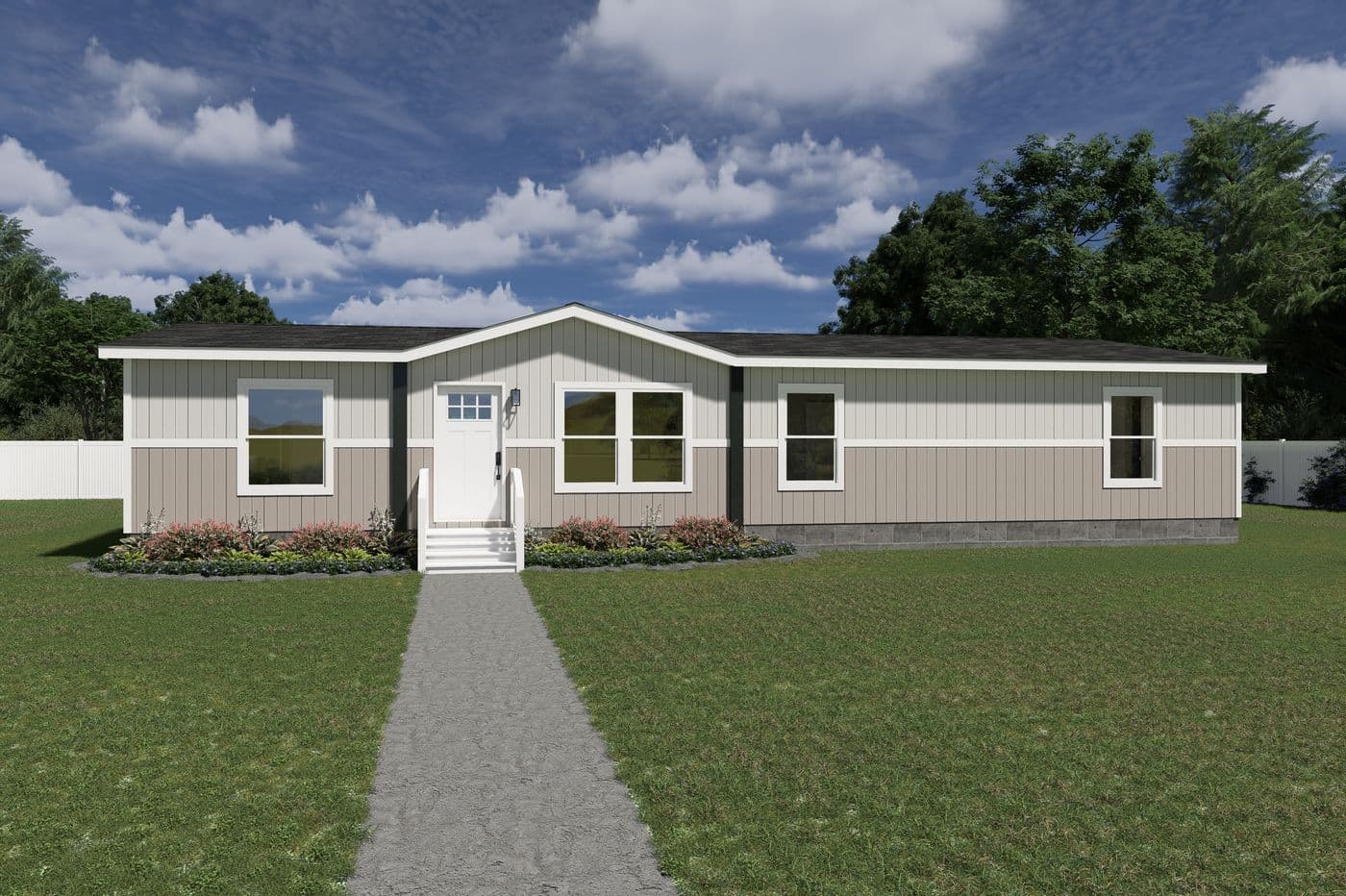 The EXPEDITION Exterior. This Manufactured Mobile Home features 4 bedrooms and 2 baths.