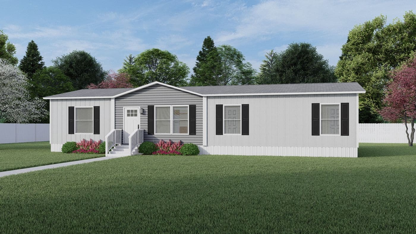 The BOONE Exterior. This Manufactured Mobile Home features 4 bedrooms and 2 baths.