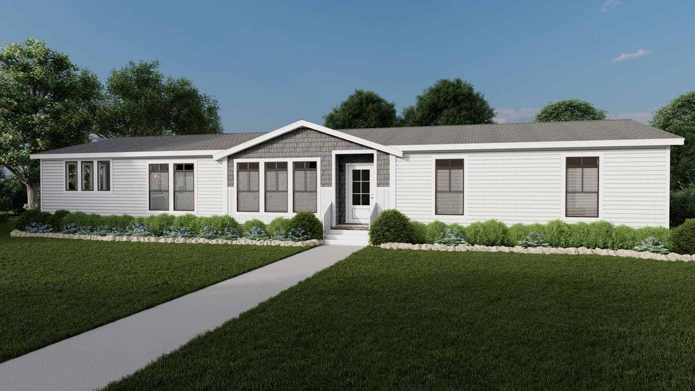 The HUXTON II Exterior. This Manufactured Mobile Home features 4 bedrooms and 2 baths.
