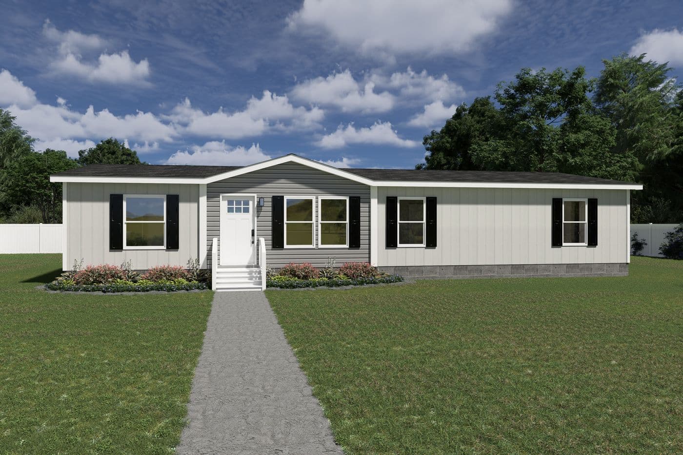 The EXPEDITION Exterior. This Manufactured Mobile Home features 4 bedrooms and 2 baths.