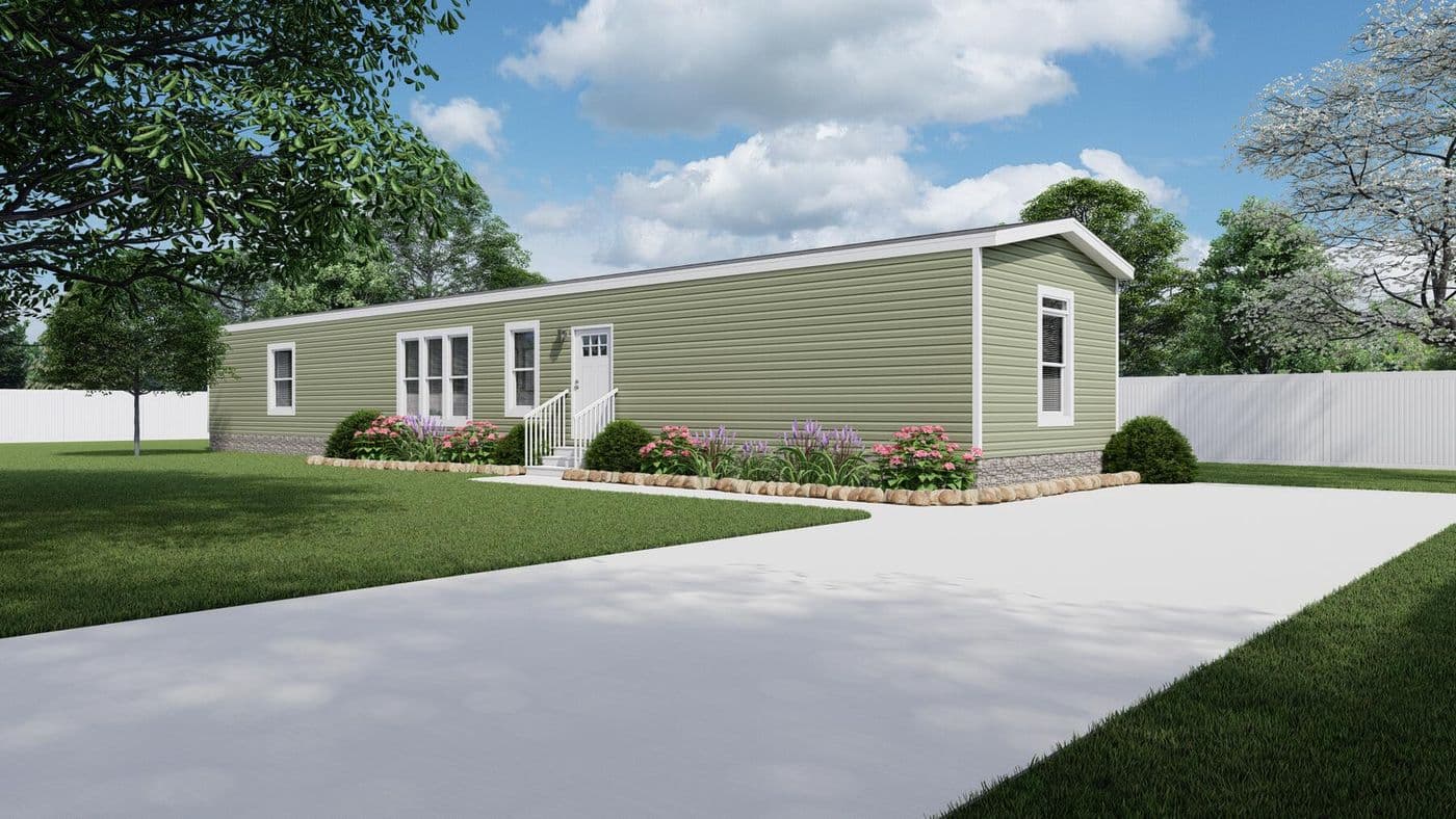 The RESOLUTION 16763X Exterior. This Manufactured Mobile Home features 3 bedrooms and 2 baths.