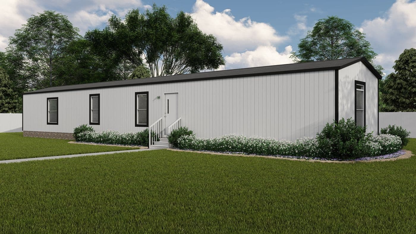 The HOMESTEAD 16763A Exterior. This Manufactured Mobile Home features 3 bedrooms and 2 baths.