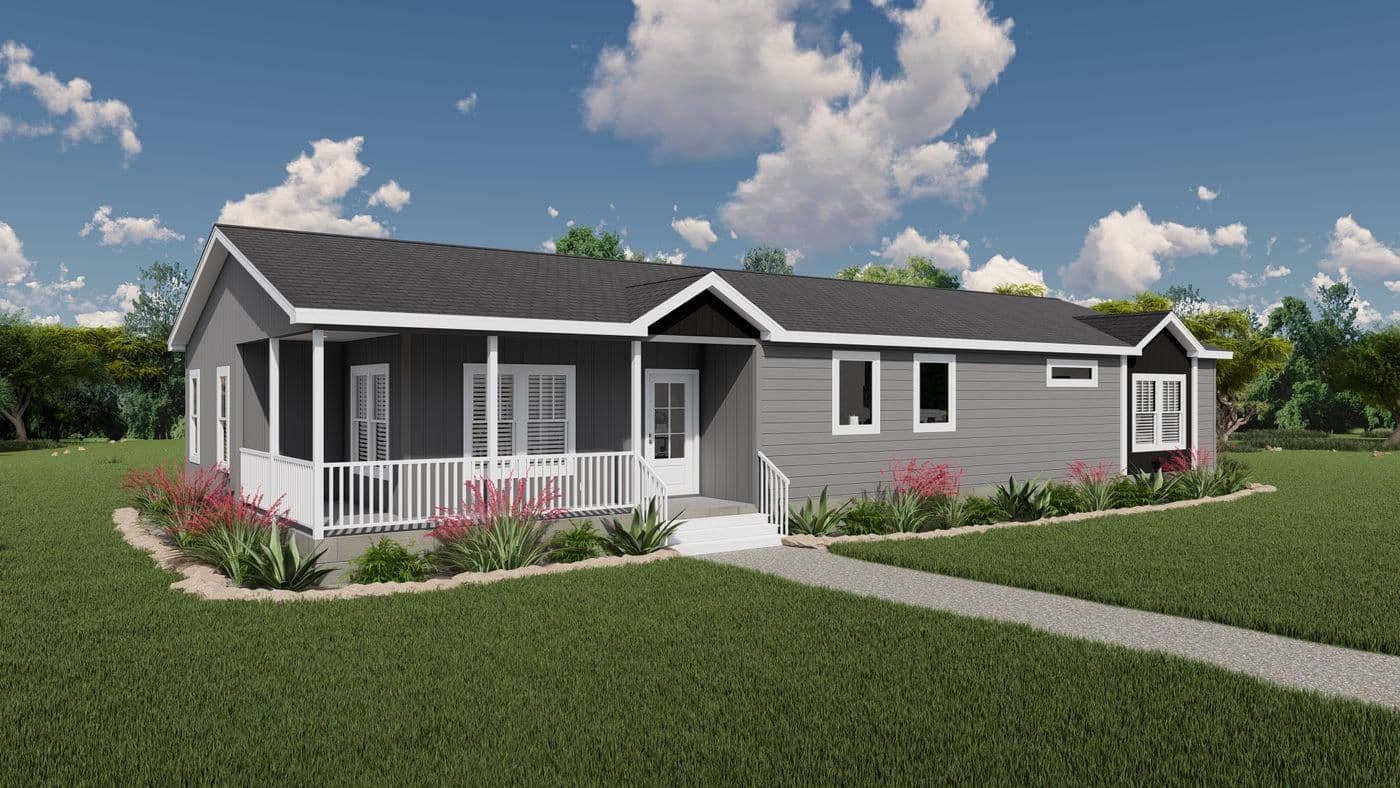 The THE DENALI Exterior. This Manufactured Mobile Home features 3 bedrooms and 2 baths.