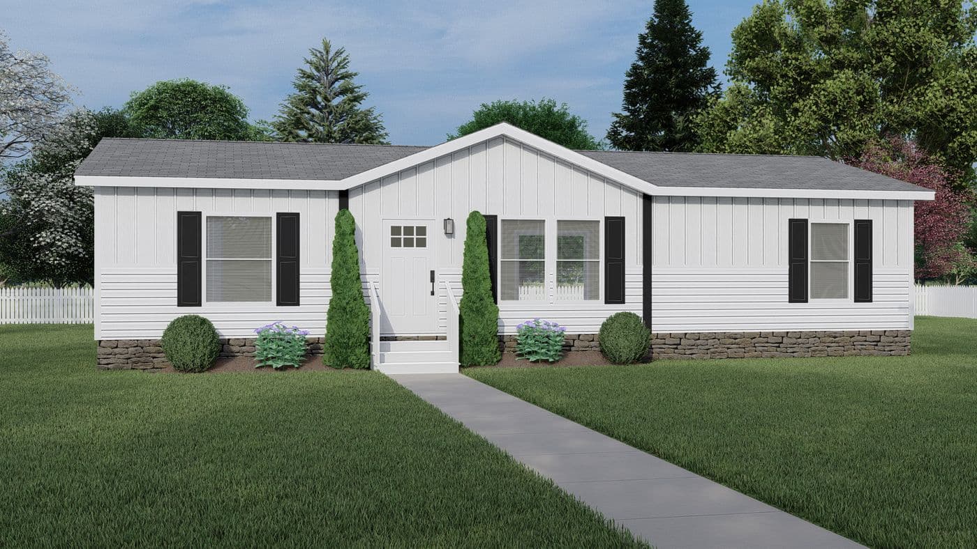 The DE SOTO Exterior. This Manufactured Mobile Home features 3 bedrooms and 2 baths.