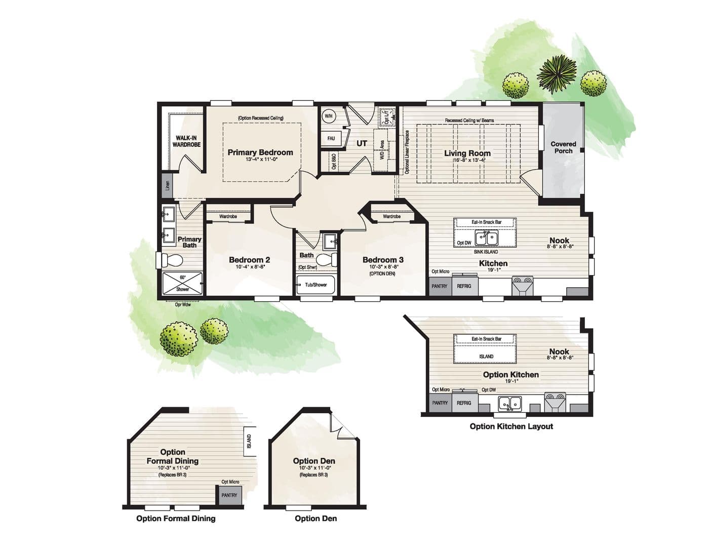 The CORONADO 2452B Exterior. This Manufactured Mobile Home features 3 bedrooms and 2 baths.