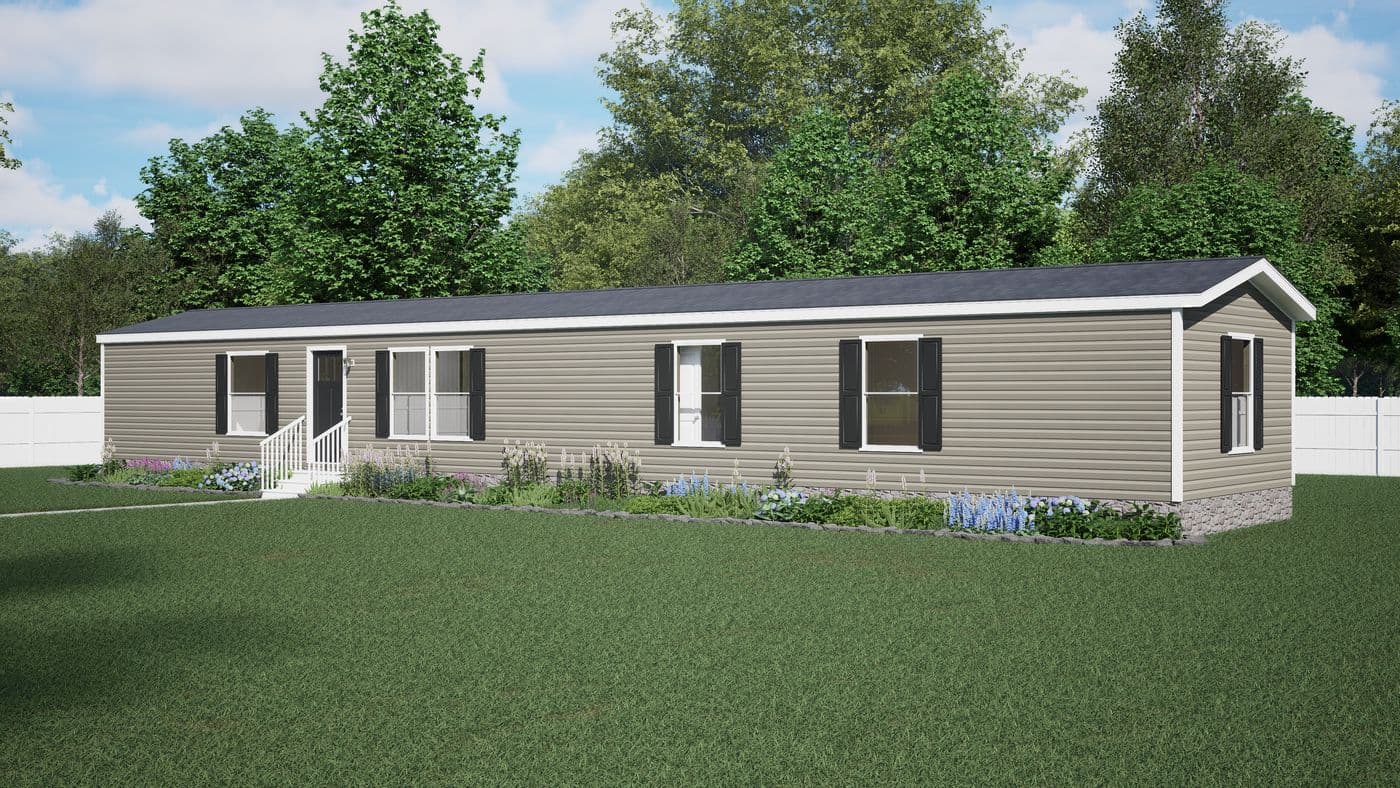 The RALLY Exterior. This Manufactured Mobile Home features 3 bedrooms and 2 baths.