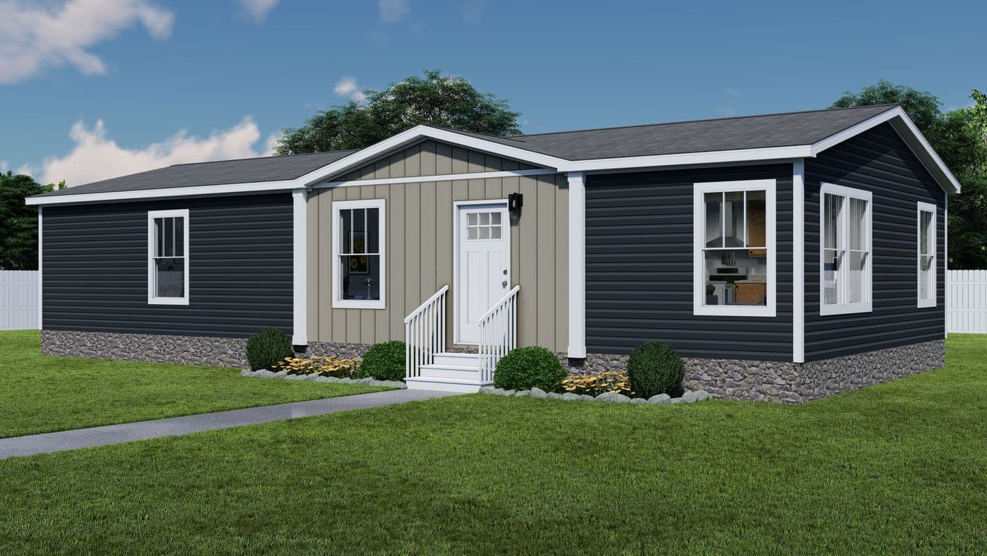 The AFRICA Exterior. This Manufactured Mobile Home features 3 bedrooms and 2 baths.