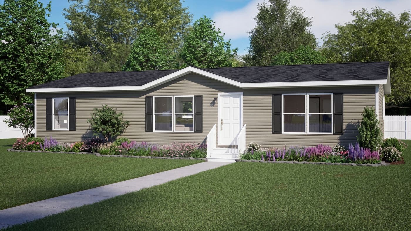The THE MOUNTAINEER 52 Exterior. This Manufactured Mobile Home features 3 bedrooms and 2 baths.