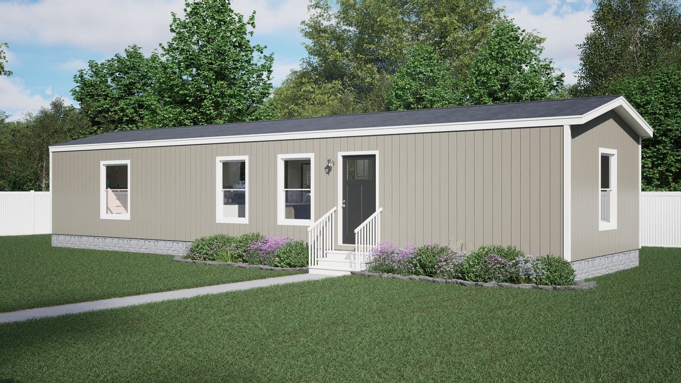 The SPIRIT Exterior. This Manufactured Mobile Home features 2 bedrooms and 2 baths.