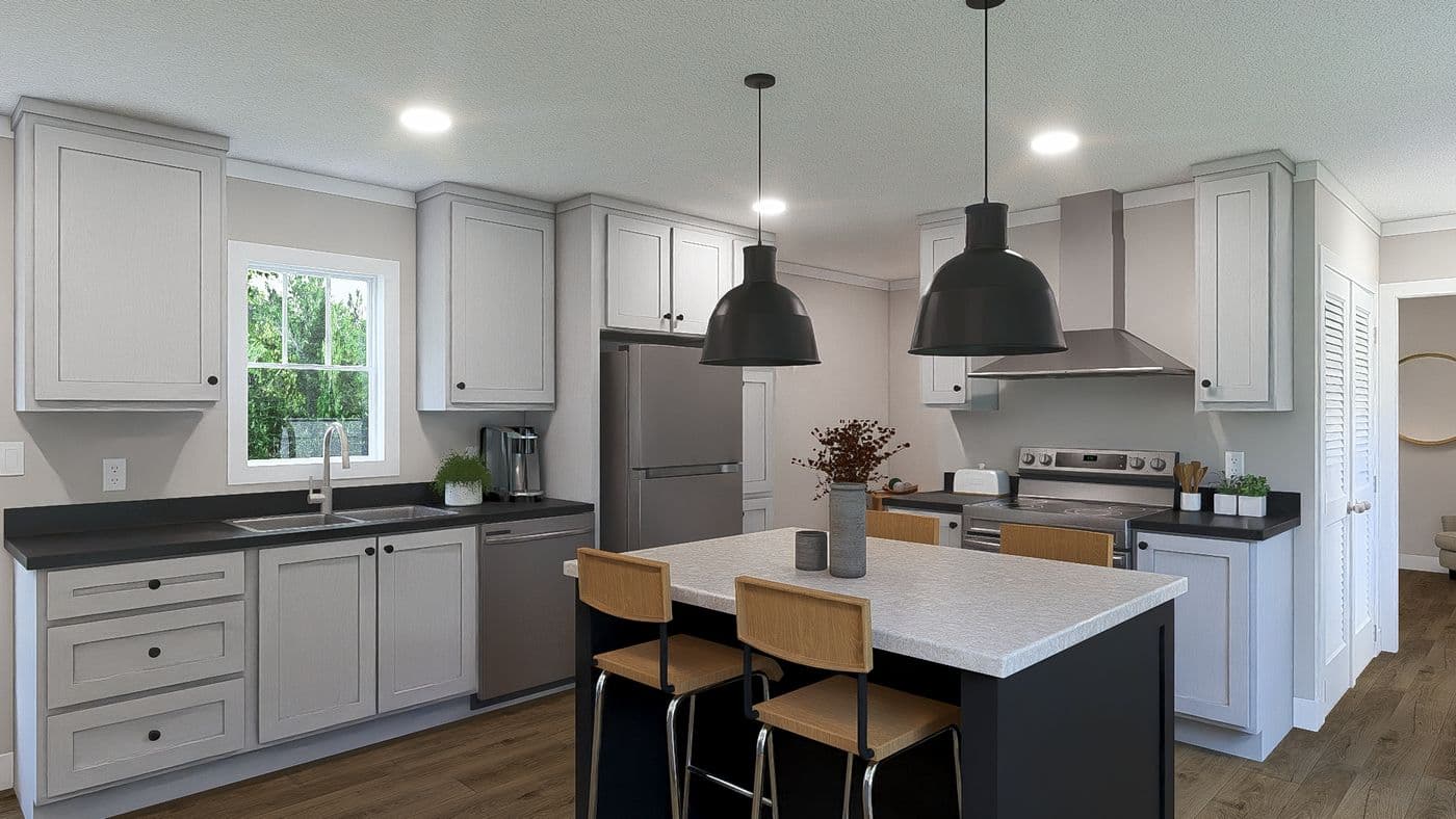 The BORN TO RUN Exterior. This Manufactured Mobile Home features 2 bedrooms and 2 baths.