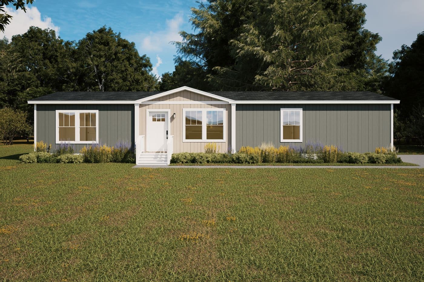 The CADENCE Exterior. This Manufactured Mobile Home features 4 bedrooms and 2 baths.