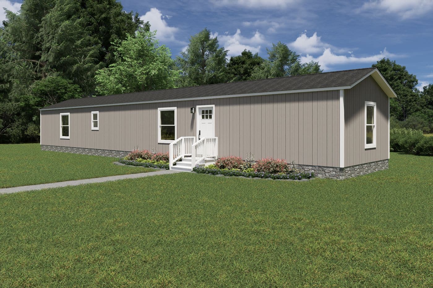 The MARINER Exterior. This Manufactured Mobile Home features 3 bedrooms and 2 baths.