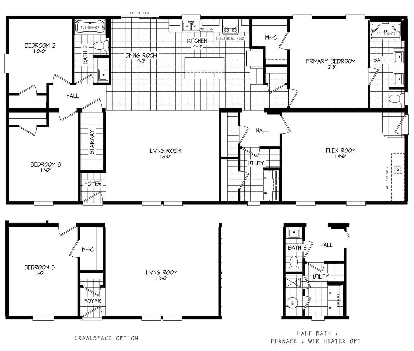 The 50TH ANNIVERSARY MOD Exterior. This Modular Home features 3 bedrooms and 2 baths.