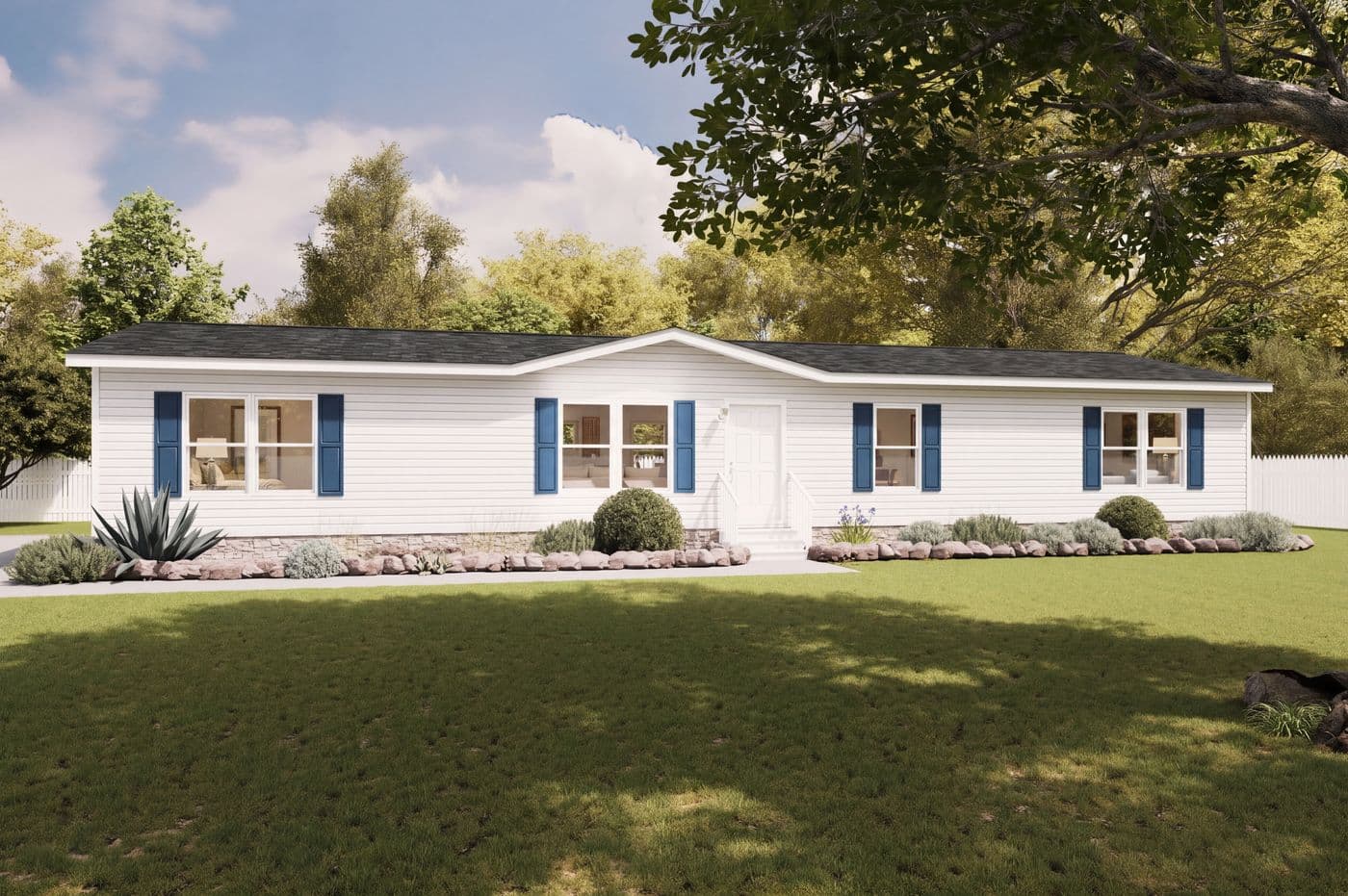 The THE EAGLE 68 Exterior. This Manufactured Mobile Home features 4 bedrooms and 2 baths.