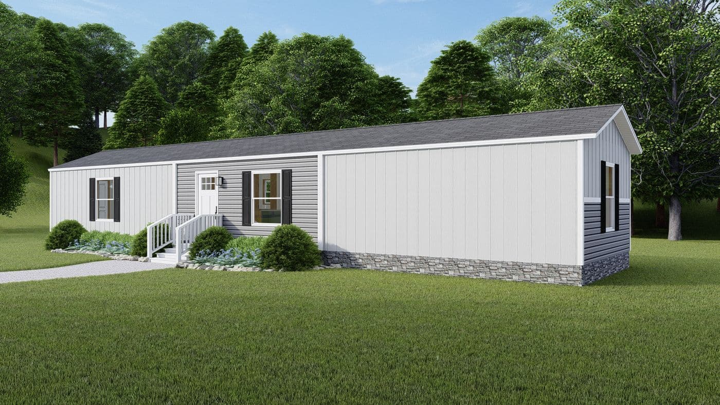 The TUSCANY Exterior. This Manufactured Mobile Home features 2 bedrooms and 2 baths.