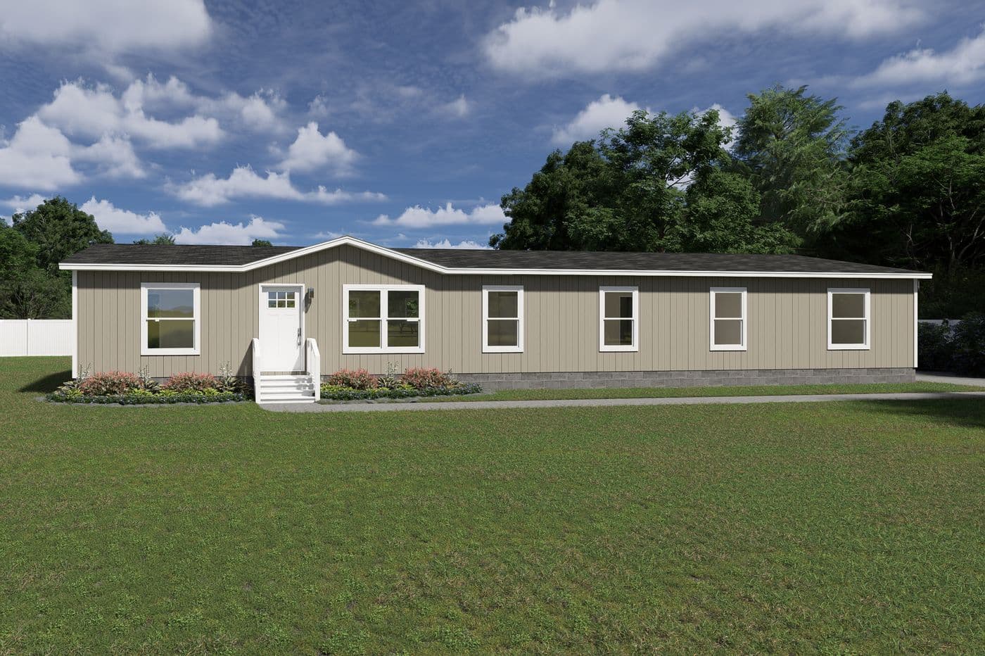 The SUMMIT Exterior. This Manufactured Mobile Home features 4 bedrooms and 3 baths.