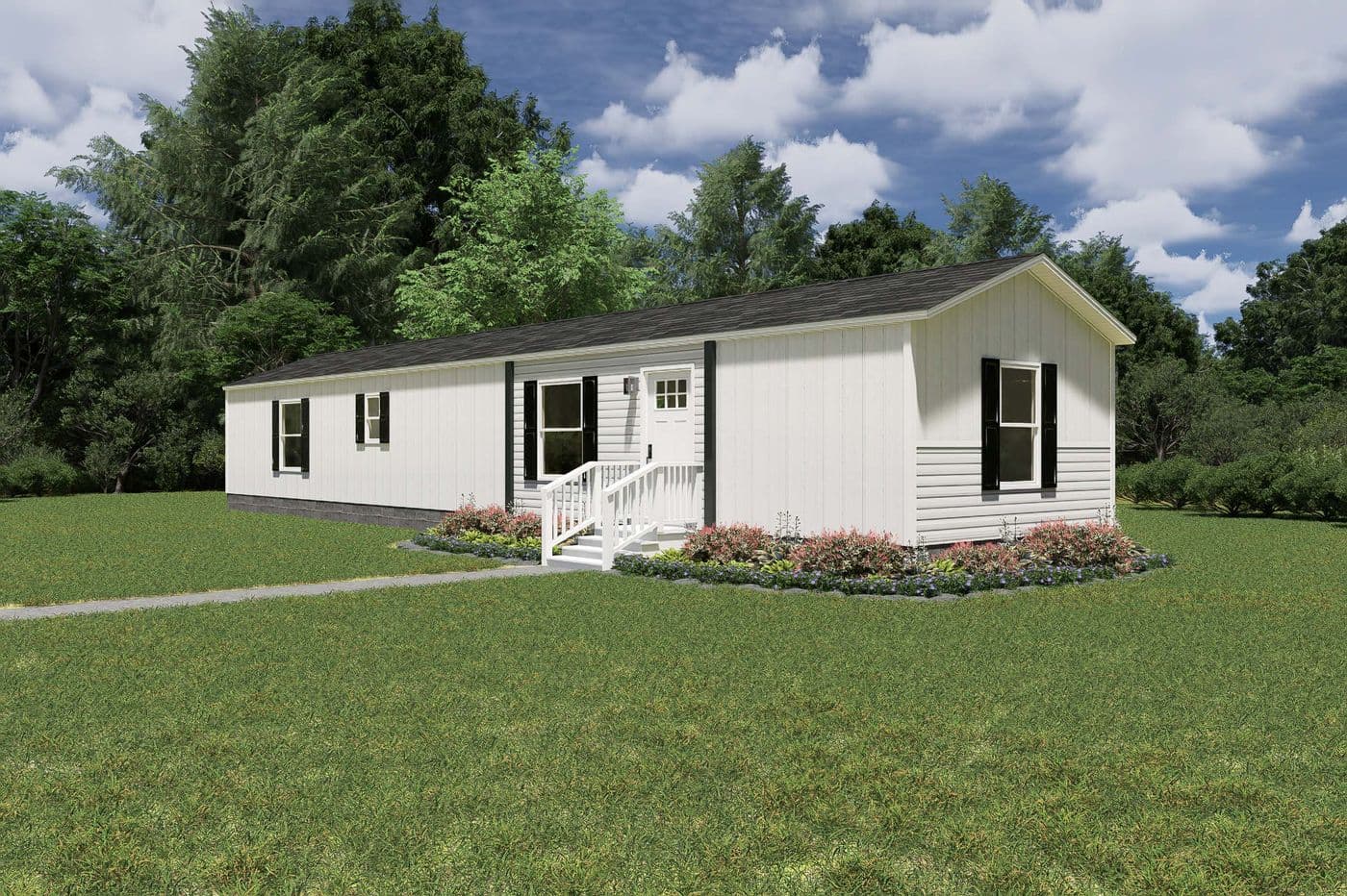 The TIDE Exterior. This Manufactured Mobile Home features 2 bedrooms and 2 baths.