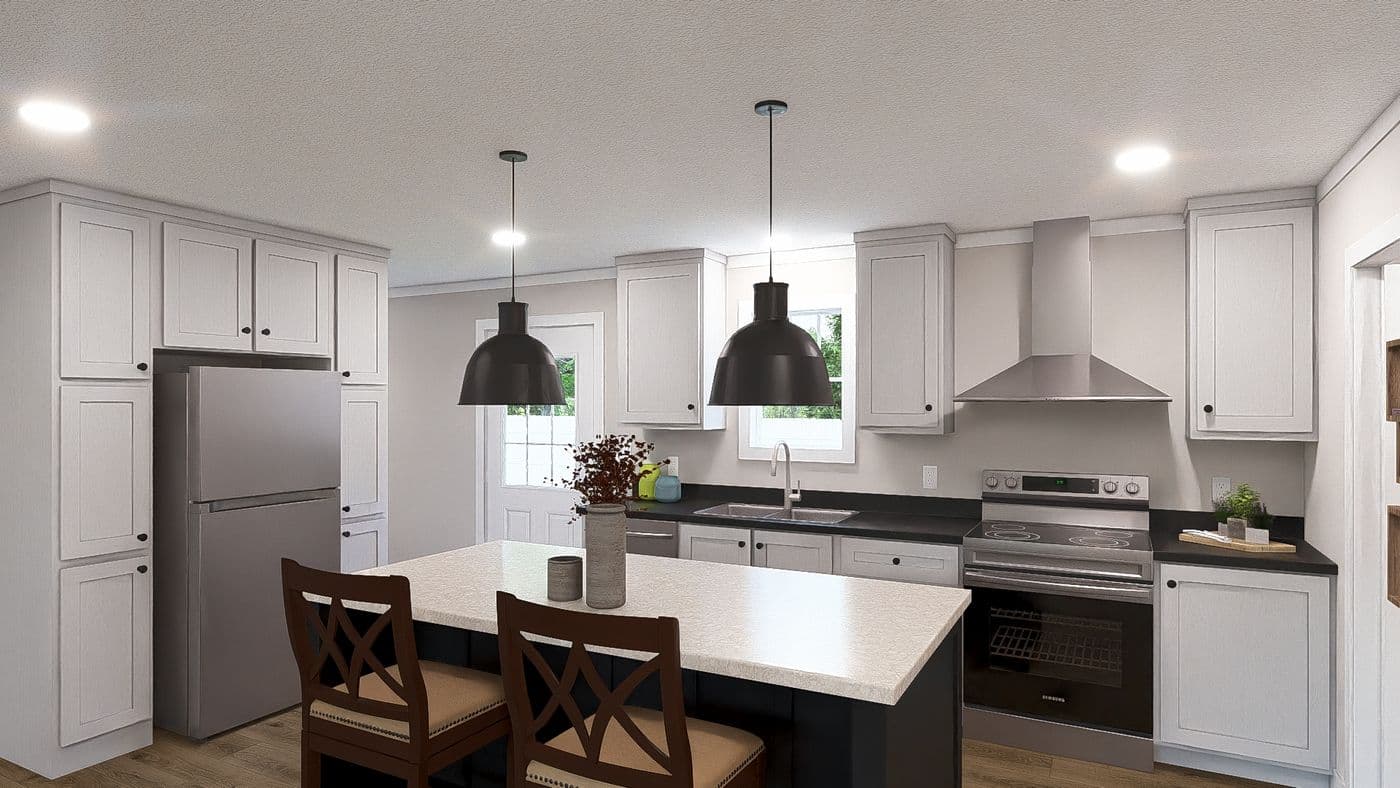 The ROCKET MAN Exterior. This Manufactured Mobile Home features 3 bedrooms and 2 baths.