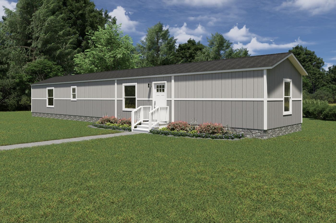 The MARINER Exterior. This Manufactured Mobile Home features 3 bedrooms and 2 baths.