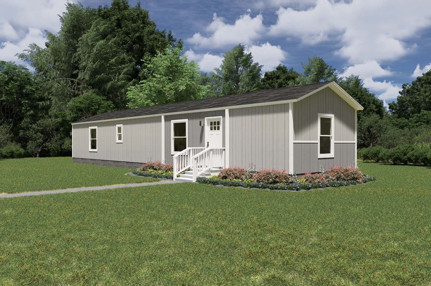 The TIDE Exterior. This Manufactured Mobile Home features 2 bedrooms and 2 baths.