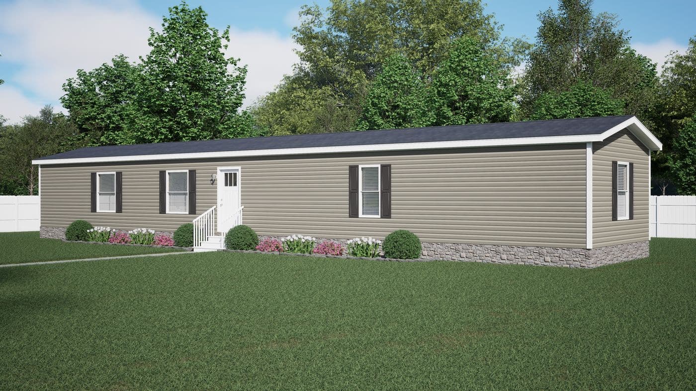 The FOOTHILLS 76 Exterior. This Manufactured Mobile Home features 3 bedrooms and 2 baths.