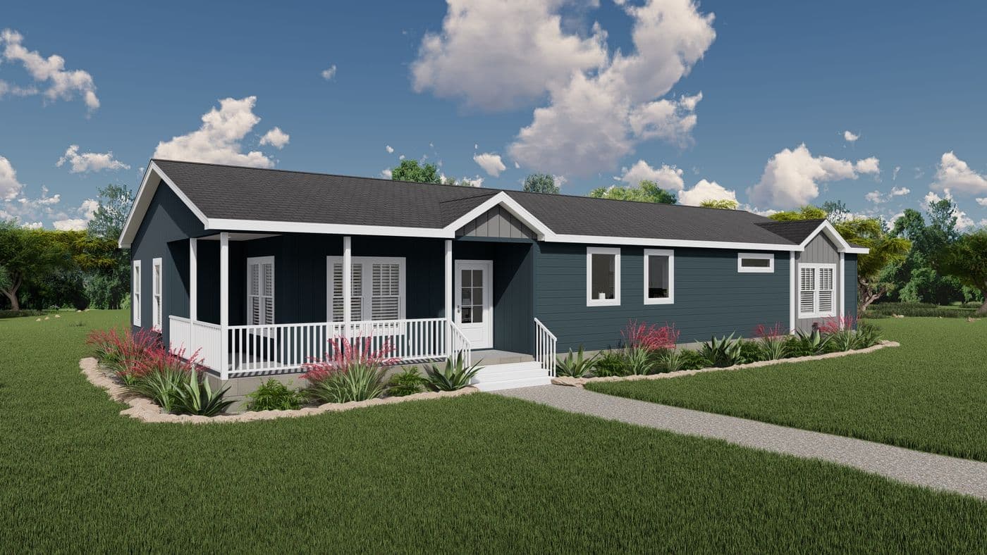 The THE DENALI Exterior. This Manufactured Mobile Home features 3 bedrooms and 2 baths.