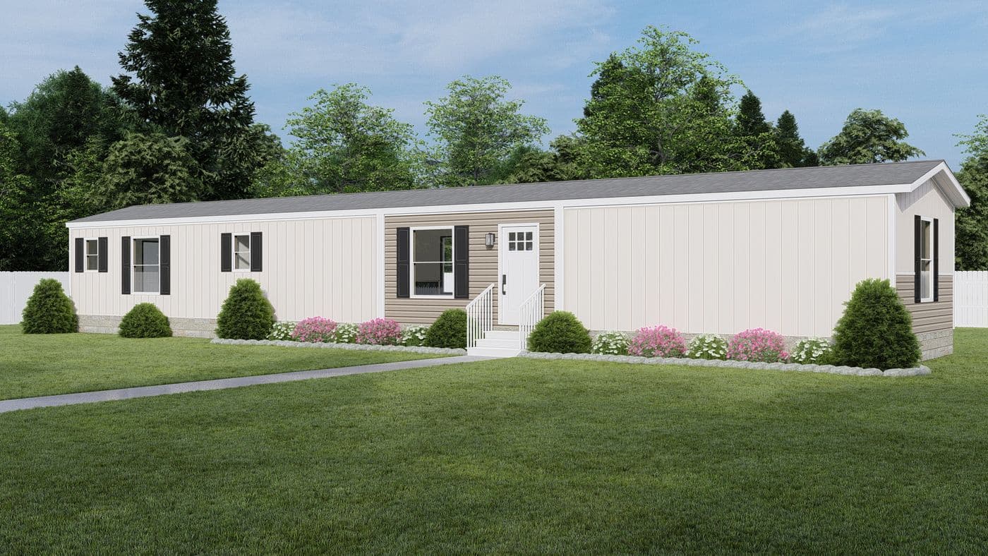 The ZION Exterior. This Manufactured Mobile Home features 3 bedrooms and 2 baths.