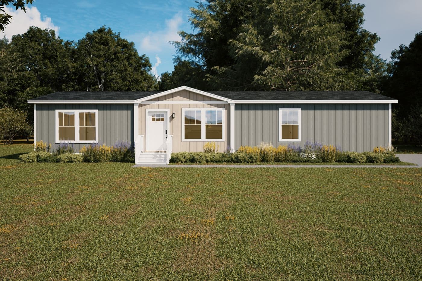 The CADENCE Exterior. This Manufactured Mobile Home features 4 bedrooms and 2 baths.