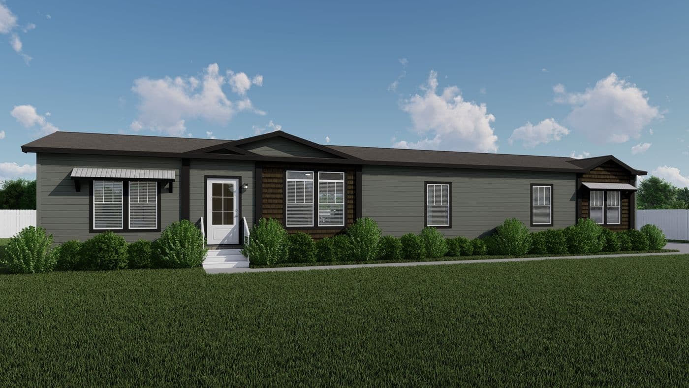 The THE FUJI Exterior. This Manufactured Mobile Home features 4 bedrooms and 3 baths.