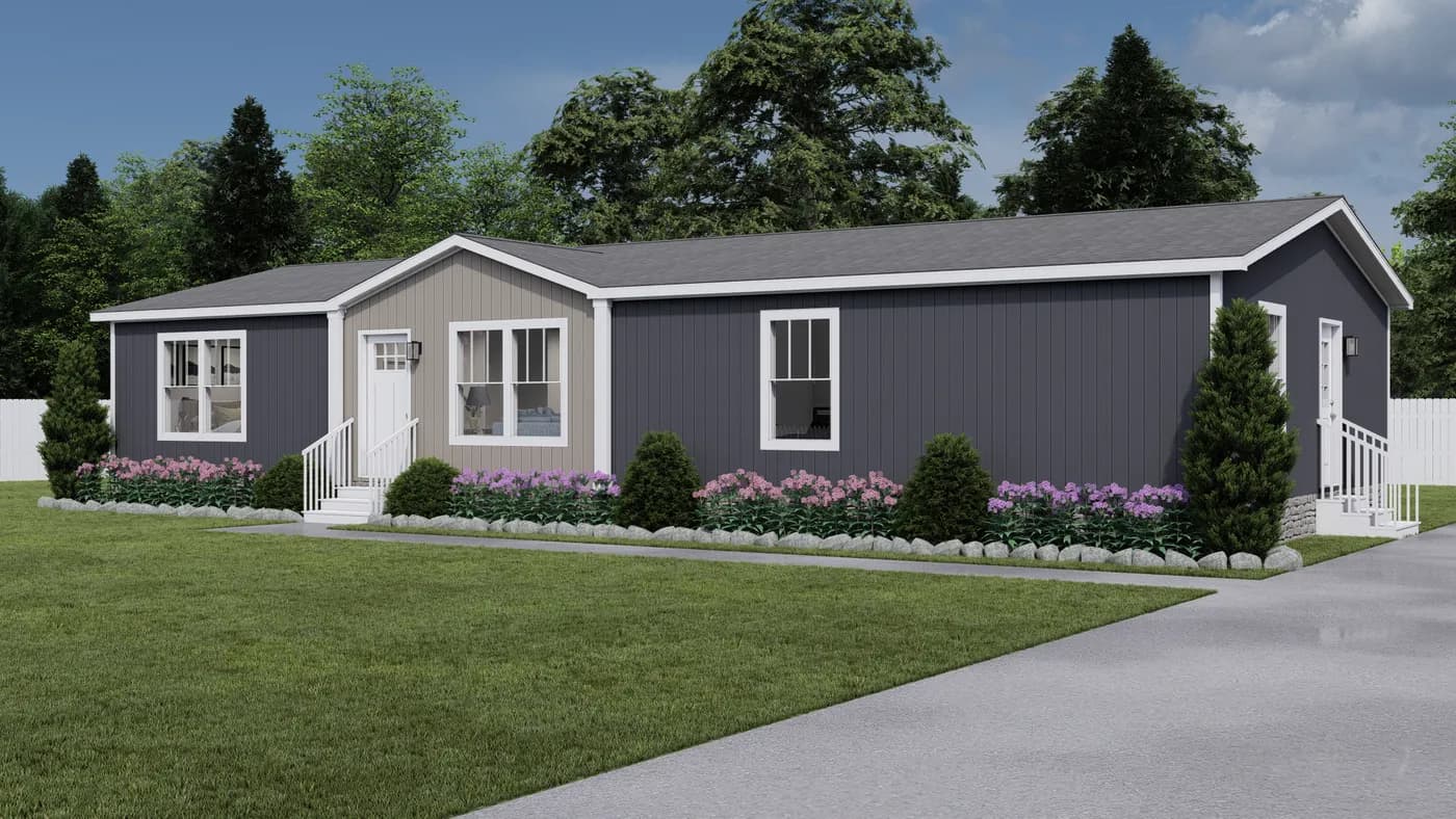 The BROWN EYED GIRL Exterior. This Modular Home features 4 bedrooms and 2 baths.