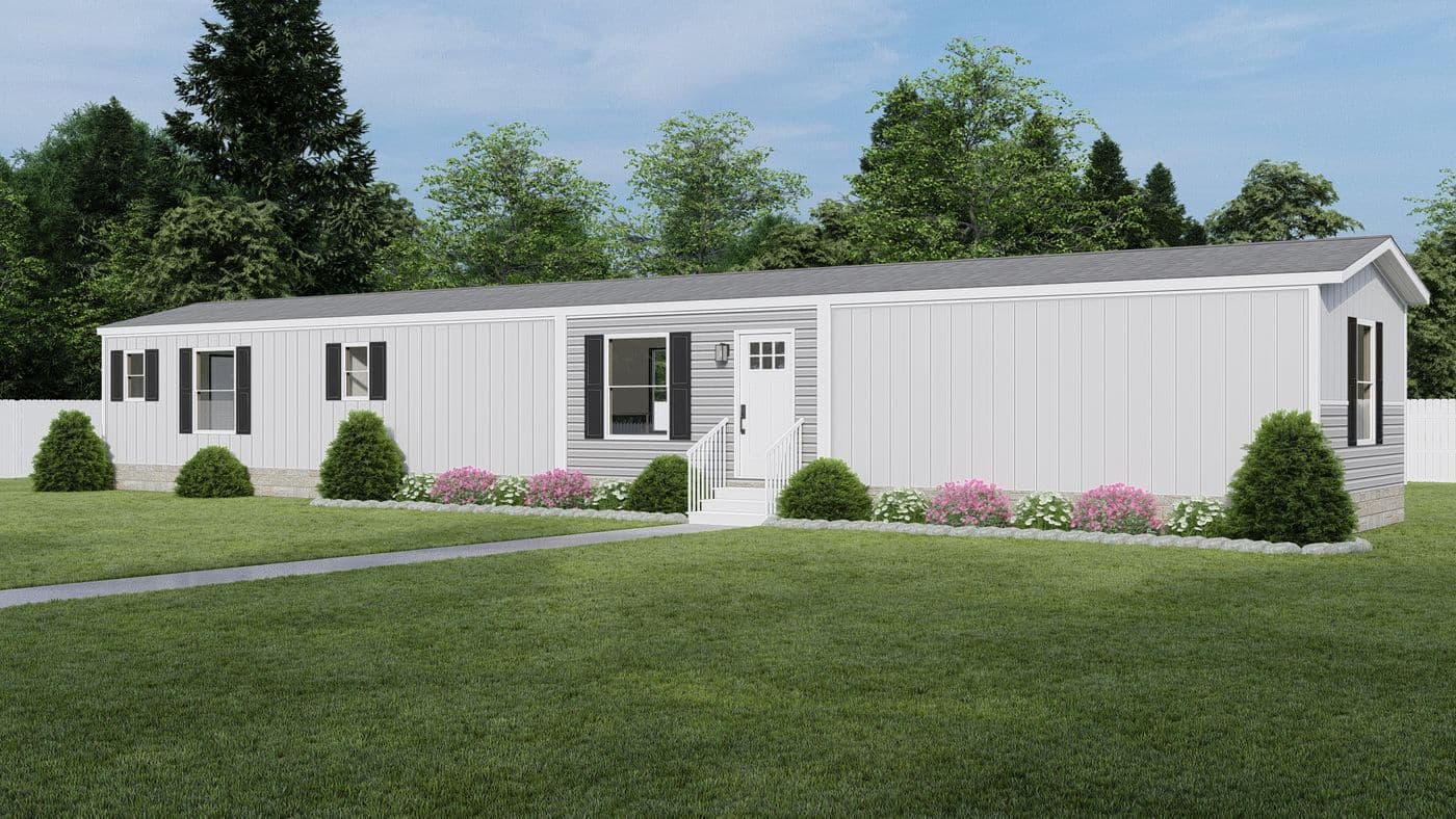 The ZION Exterior. This Manufactured Mobile Home features 3 bedrooms and 2 baths.