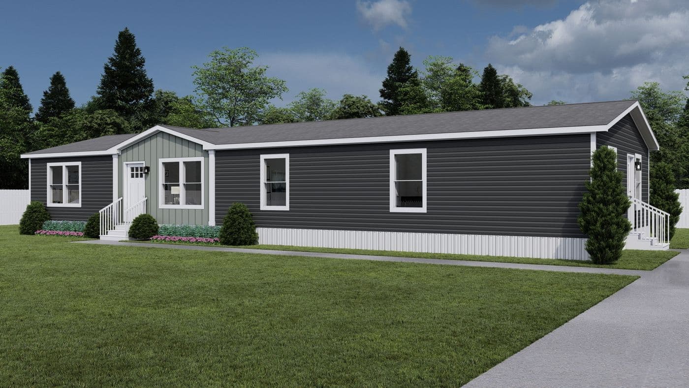 The HEY JUDE Exterior. This Manufactured Mobile Home features 4 bedrooms and 2 baths.