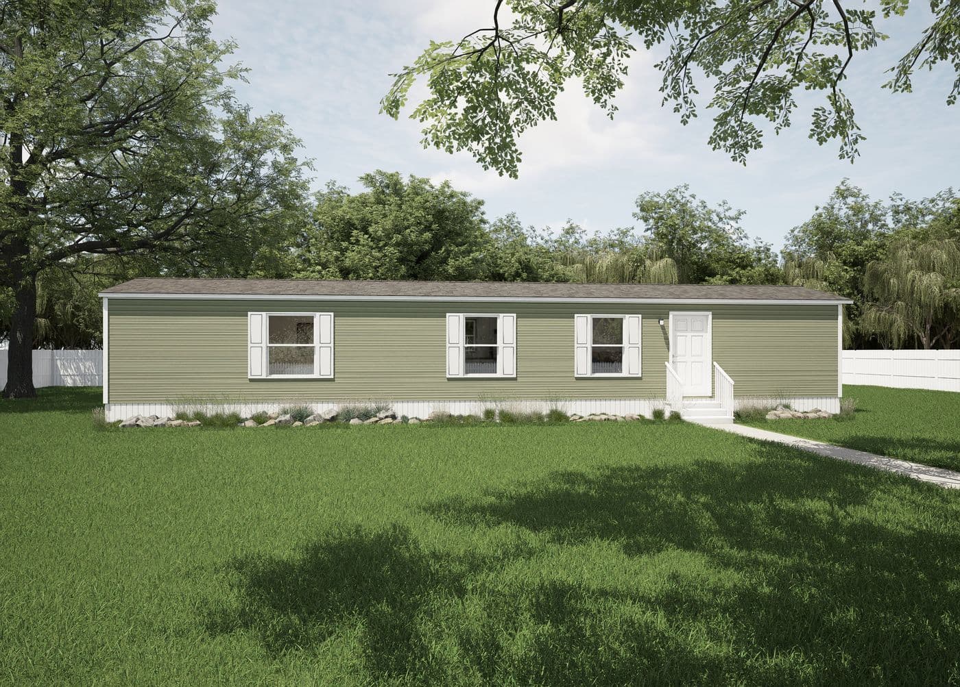 The EMBER Exterior. This Manufactured Mobile Home features 2 bedrooms and 2 baths.