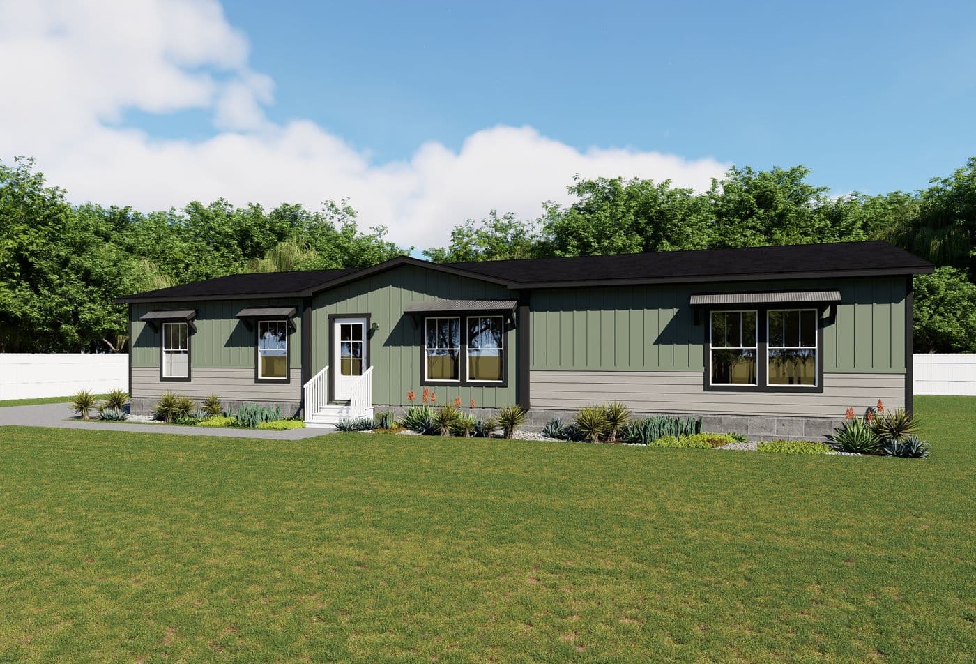 The THE IRON PEAK Exterior. This Manufactured Mobile Home features 4 bedrooms and 2 baths.