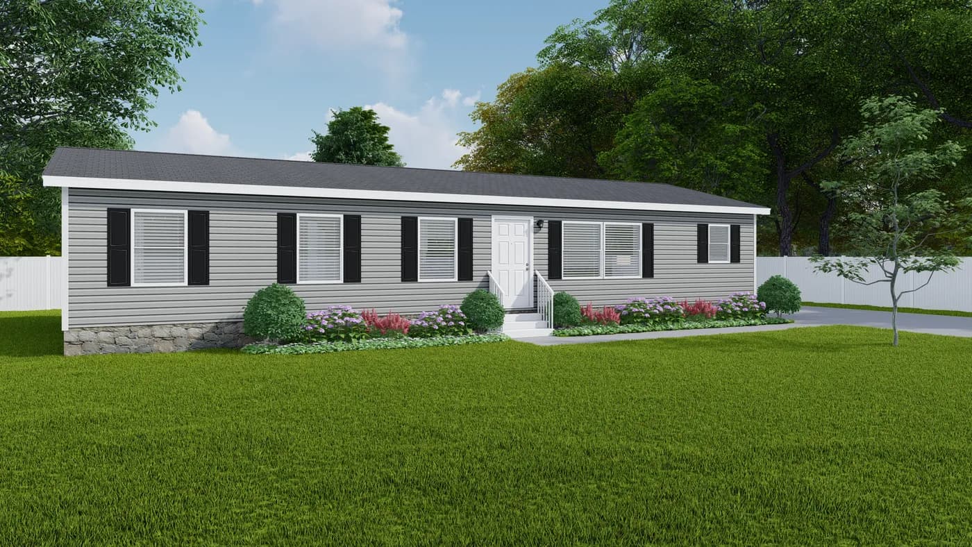 The COASTAL BREEZE II 28X56 Exterior. This Manufactured Mobile Home features 3 bedrooms and 2 baths.