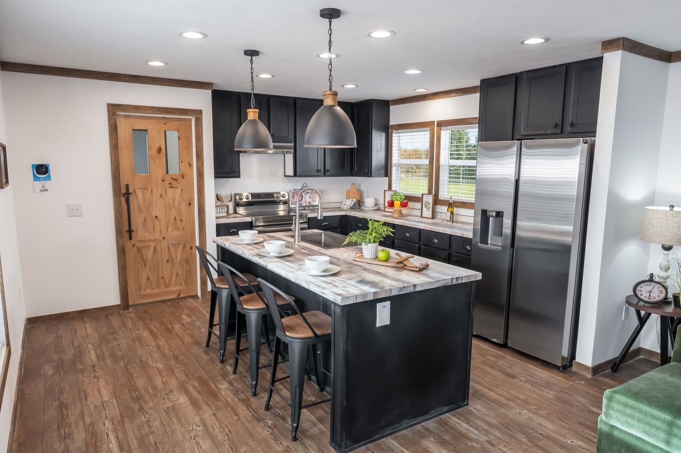The THE HALSEY Exterior. This Manufactured Mobile Home features 3 bedrooms and 2 baths.