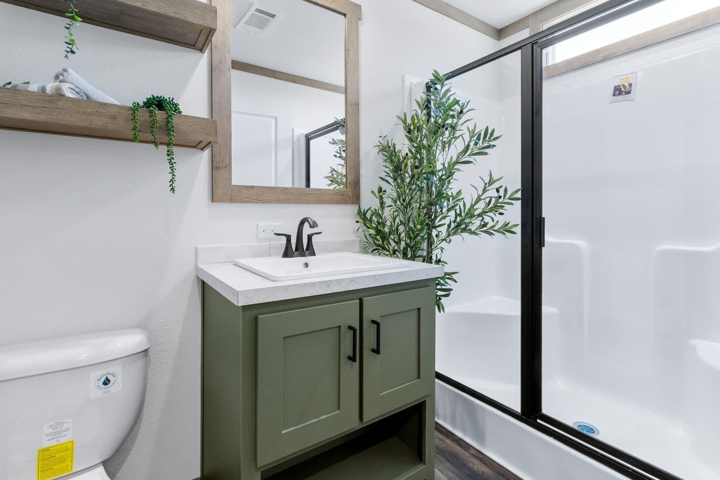 The LEVI Exterior. This Manufactured Mobile Home features 2 bedrooms and 2 baths.