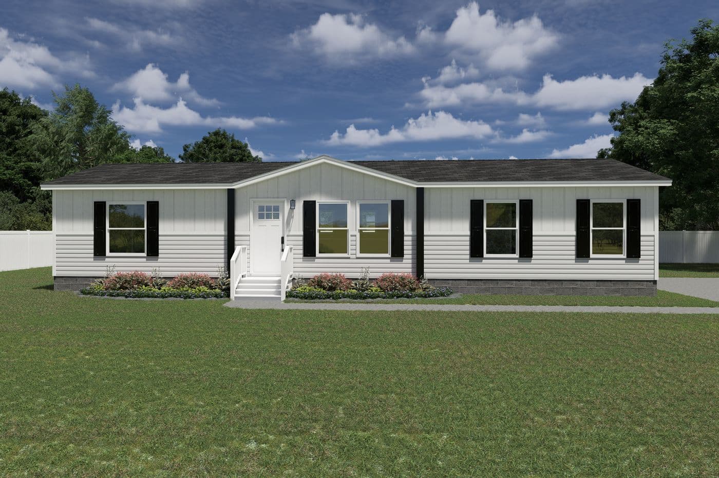 The EXPLORER Exterior. This Manufactured Mobile Home features 3 bedrooms and 2 baths.