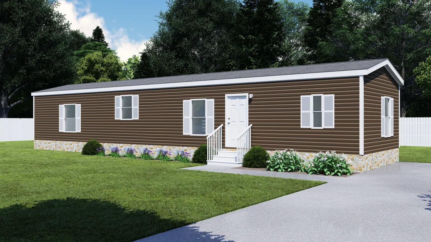 The THE HANCOCK Exterior. This Manufactured Mobile Home features 2 bedrooms and 2 baths.