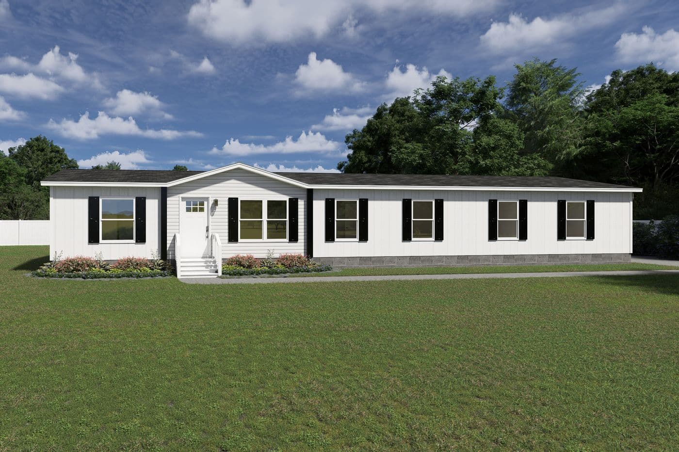 The SNOWCAP Exterior. This Manufactured Mobile Home features 4 bedrooms and 3 baths.