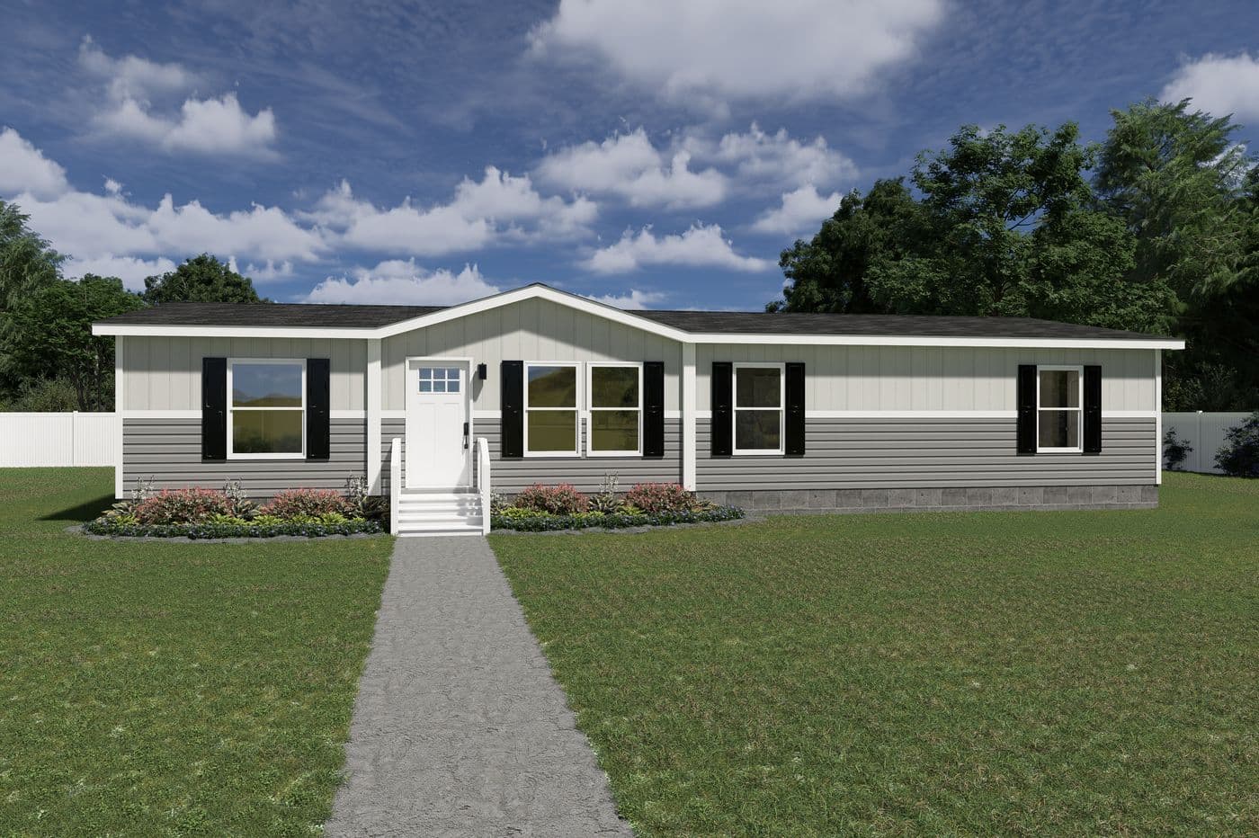 The EXPEDITION Exterior. This Manufactured Mobile Home features 4 bedrooms and 2 baths.