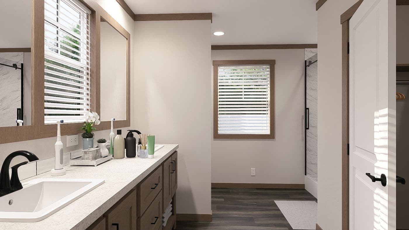 The WILDER Exterior. This Manufactured Mobile Home features 3 bedrooms and 2 baths.