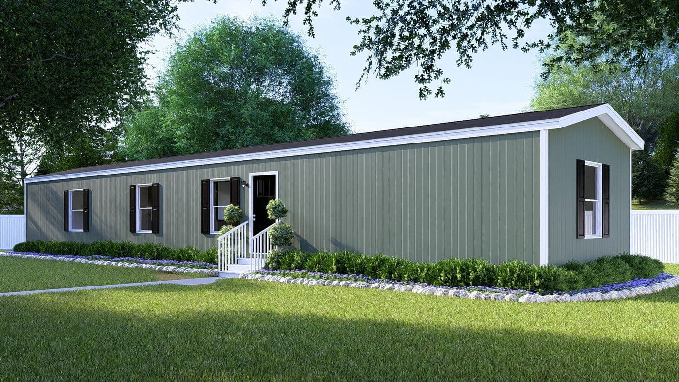 The ESSENCE Exterior in Clay. This Manufactured Mobile Home features 3 bedrooms and 2 baths.
