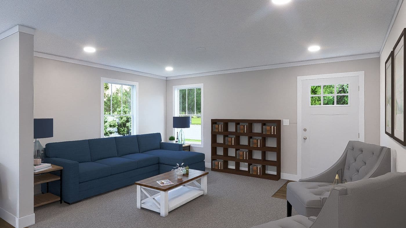 The UNDER PRESSURE Exterior. This Manufactured Mobile Home features 3 bedrooms and 2 baths.