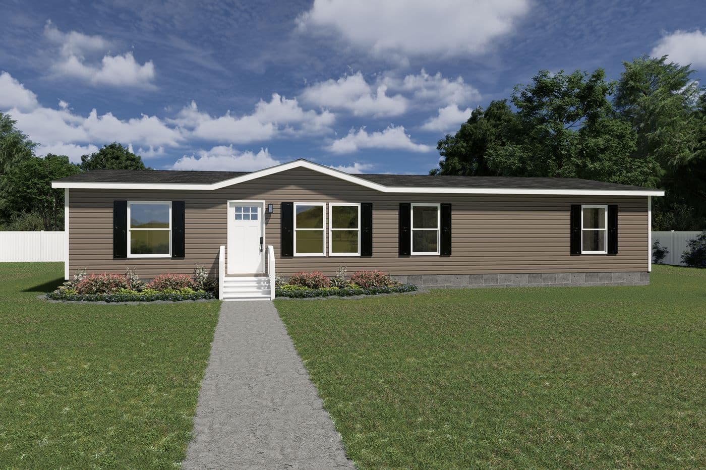 The EXPEDITION Exterior. This Manufactured Mobile Home features 4 bedrooms and 2 baths.