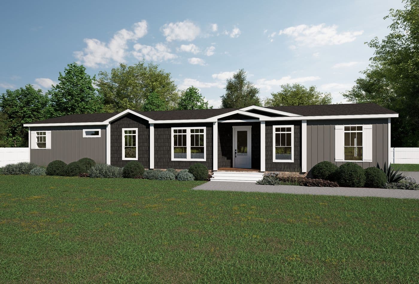 The THE FLORENCE Exterior. This Manufactured Mobile Home features 3 bedrooms and 2.5 baths.