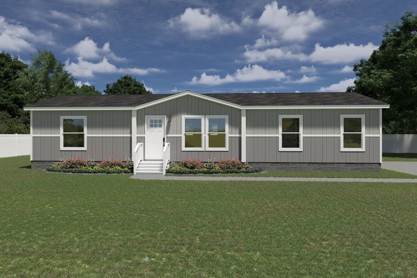 The EXPLORER Exterior. This Manufactured Mobile Home features 3 bedrooms and 2 baths.