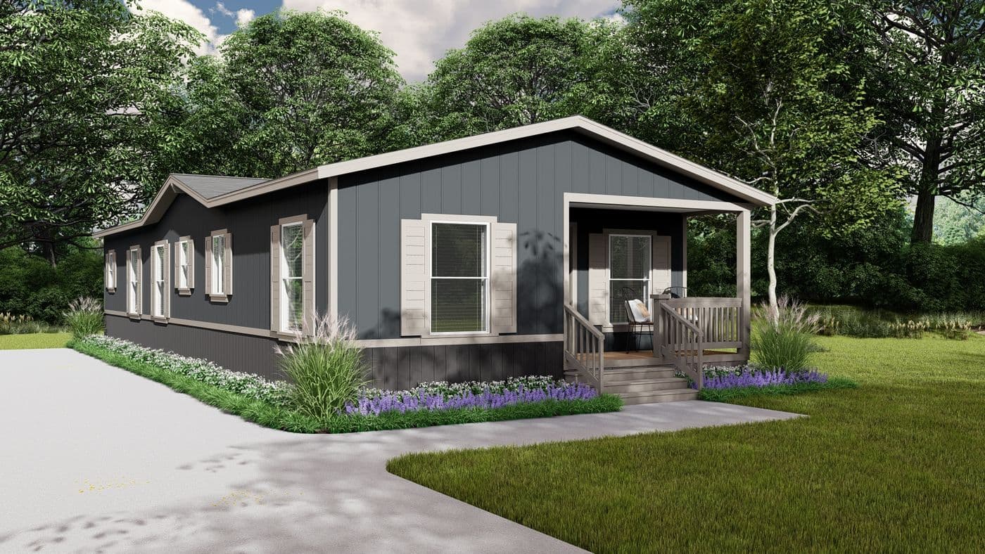 The FAIRPOINT 24563D Optional Heritage Exterior with optional Porch. This Manufactured Mobile Home features 3 bedrooms and 2 baths.
