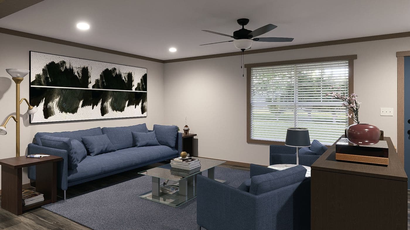 The TINSLEY Exterior. This Manufactured Mobile Home features 4 bedrooms and 2 baths.
