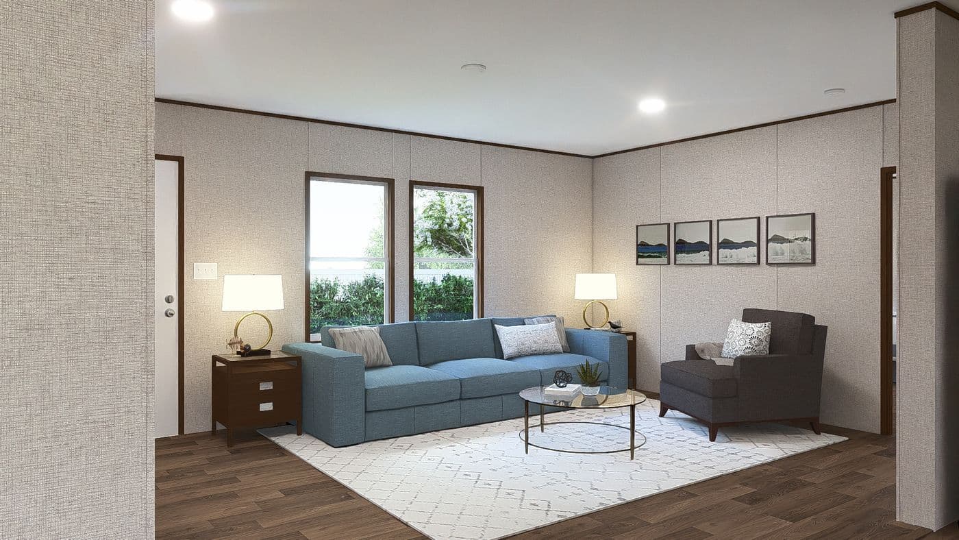 The CEDAR Exterior. This Manufactured Mobile Home features 3 bedrooms and 2 baths.
